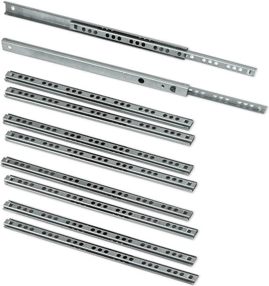 Geleider di apertura parziale, a rulli, 17x182 mm, con bielle, Verniciato, 5 pz.