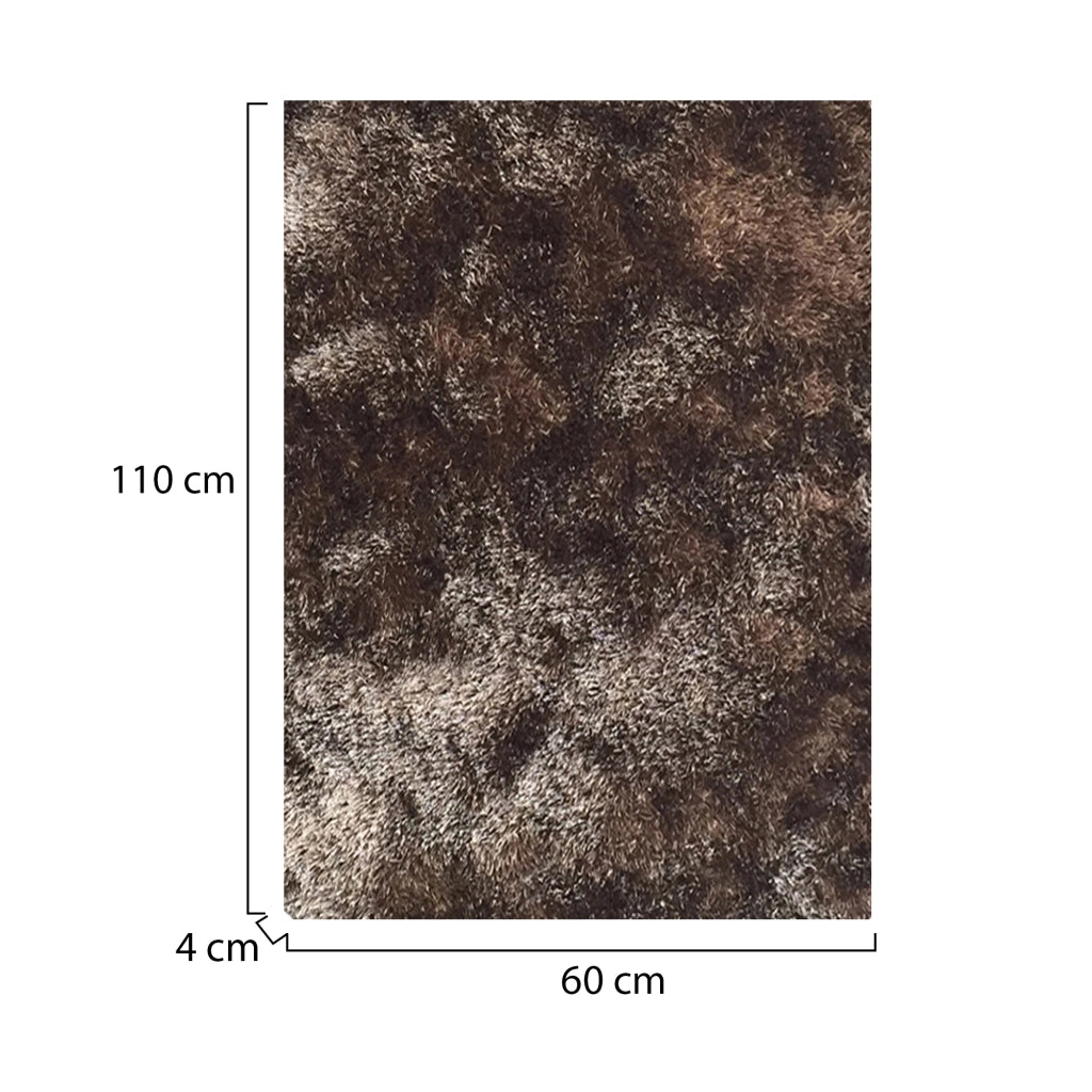 Lateleha, Tappeto Altezza Pelo 35 mm 100% Poliestere, 110x60 cm Bronzo