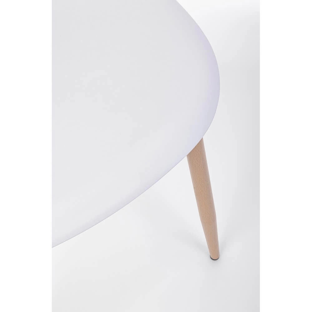 Set di 4 Sedie con Seduta in Polipropilene e Gambe in Acciaio Effetto Legno - MARISSA