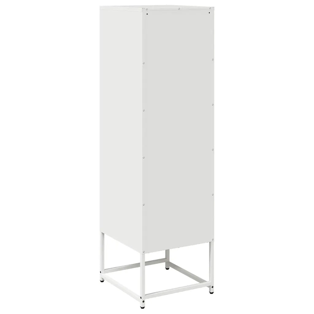 Credenza | Madia | Buffet da pranzo | Armadio da pranzo Bianca 36x39x123 cm Acciaio Laminato a Freddo