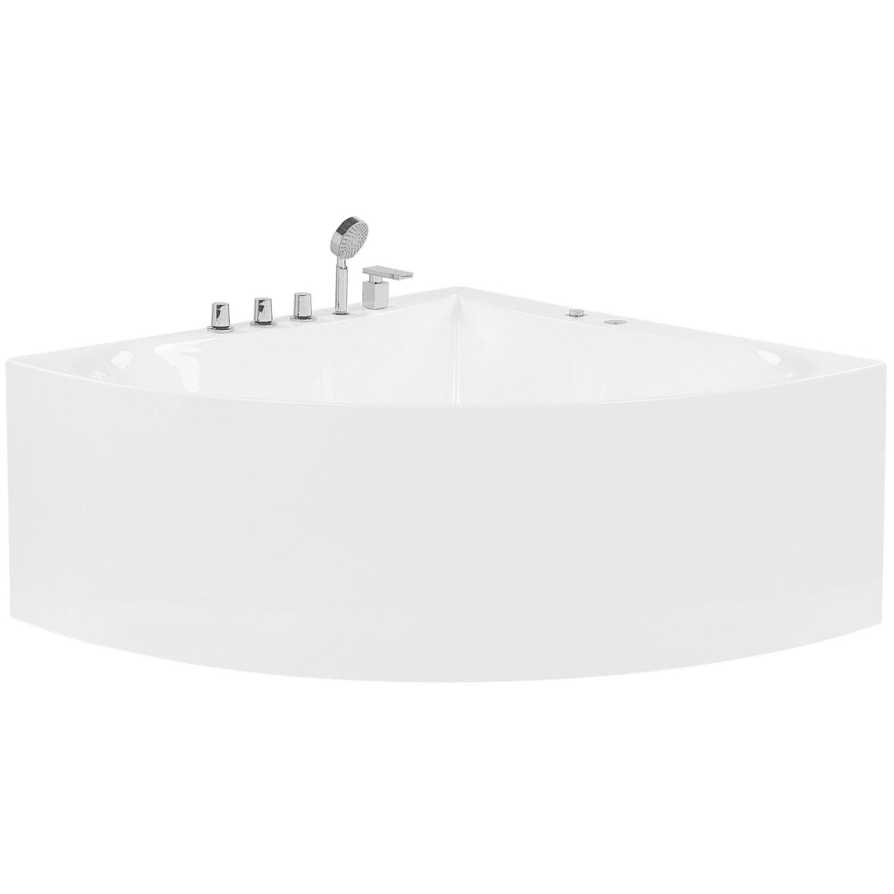 Vasca Idromassaggio Angolare Bianca con Argento Sanitario Acrilico Singolo 133 x 187 cm Idromassaggio Moderno