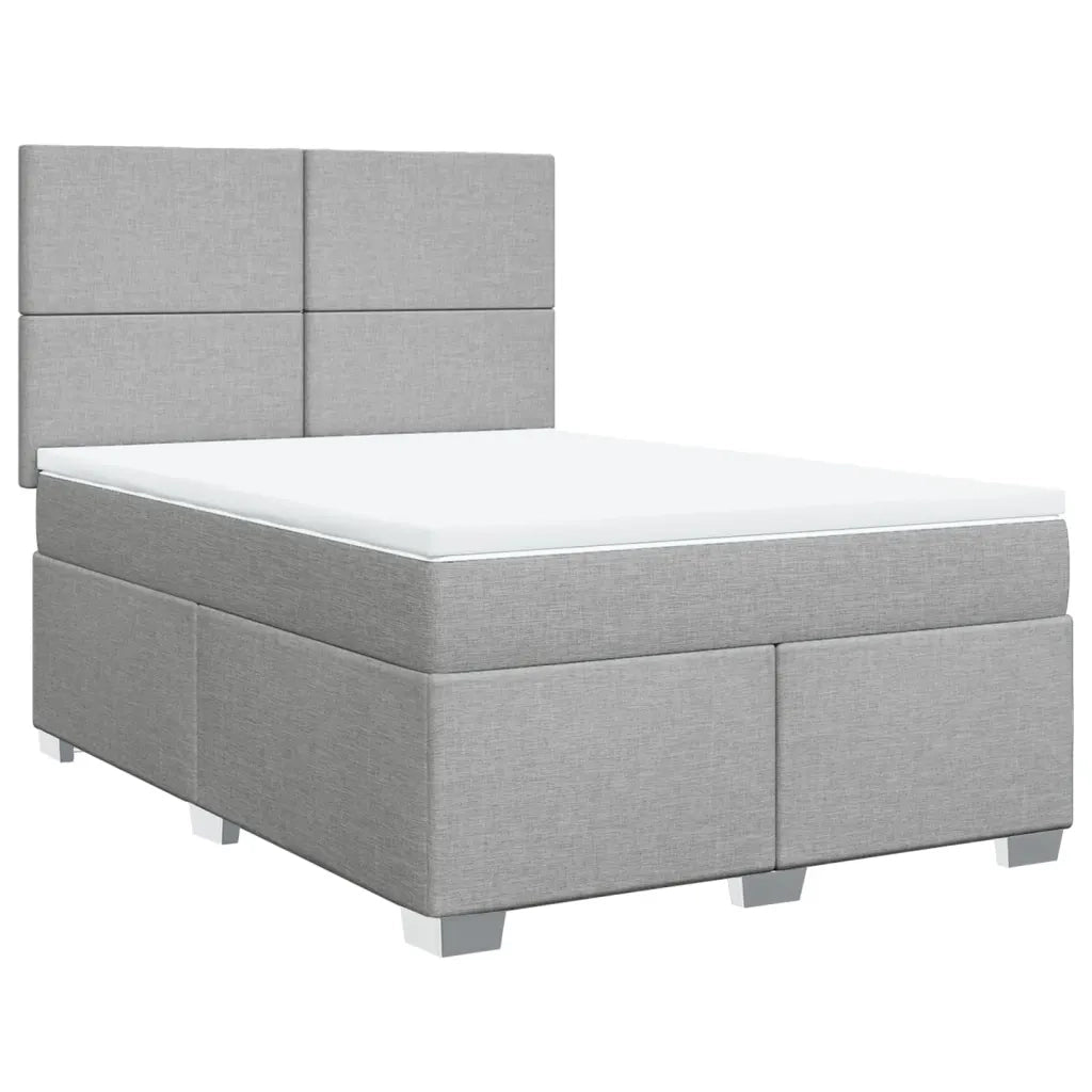 Giroletto a Molle con Materasso Grigio Chiaro 140x190cm Tessuto