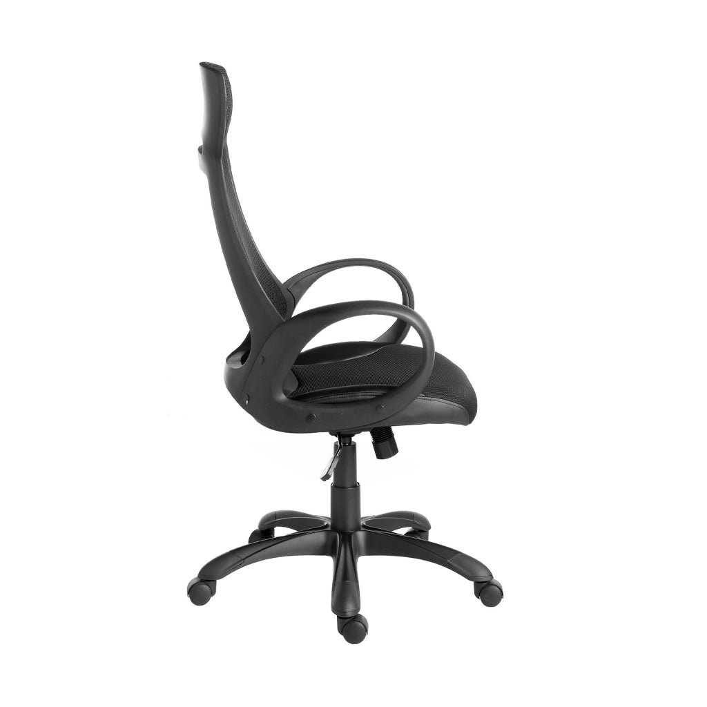 Sedia girevole da ufficio in tessuto nero