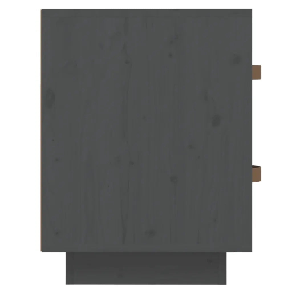 Comodino Grigio 40x34x45 cm in Legno Massello di Pino cod mxl 29899