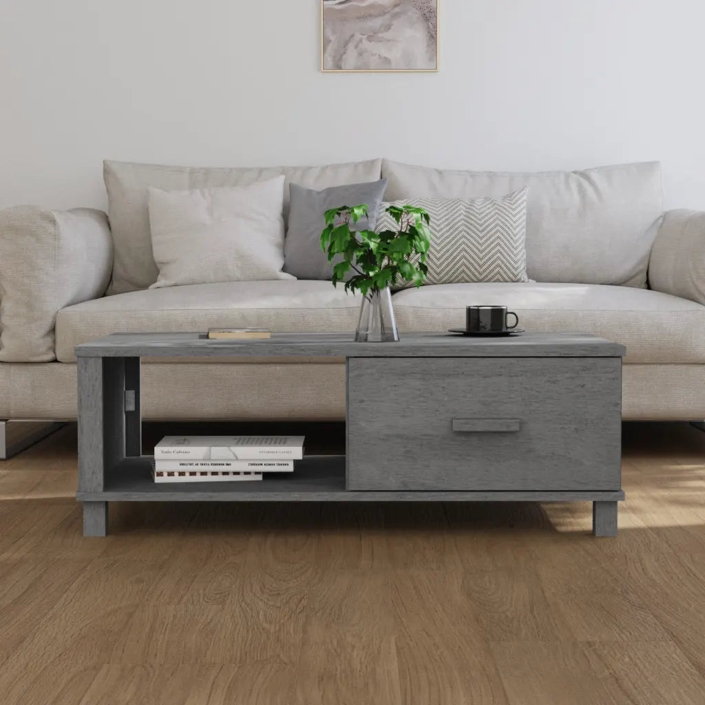 Tavolino da salotto | Tavolino da caff¨¨ | Tavolino da Soggiorno HAMAR Grigio Scuro 100x55x35 cm Legno Massello di Pino
