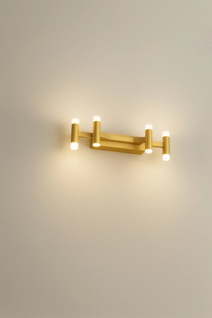 Applique LED moderna in metallo finitura Oro Spazzolato 24W 3000K, design geometrico elegante per illuminazione d'interni raffinata - Perenz