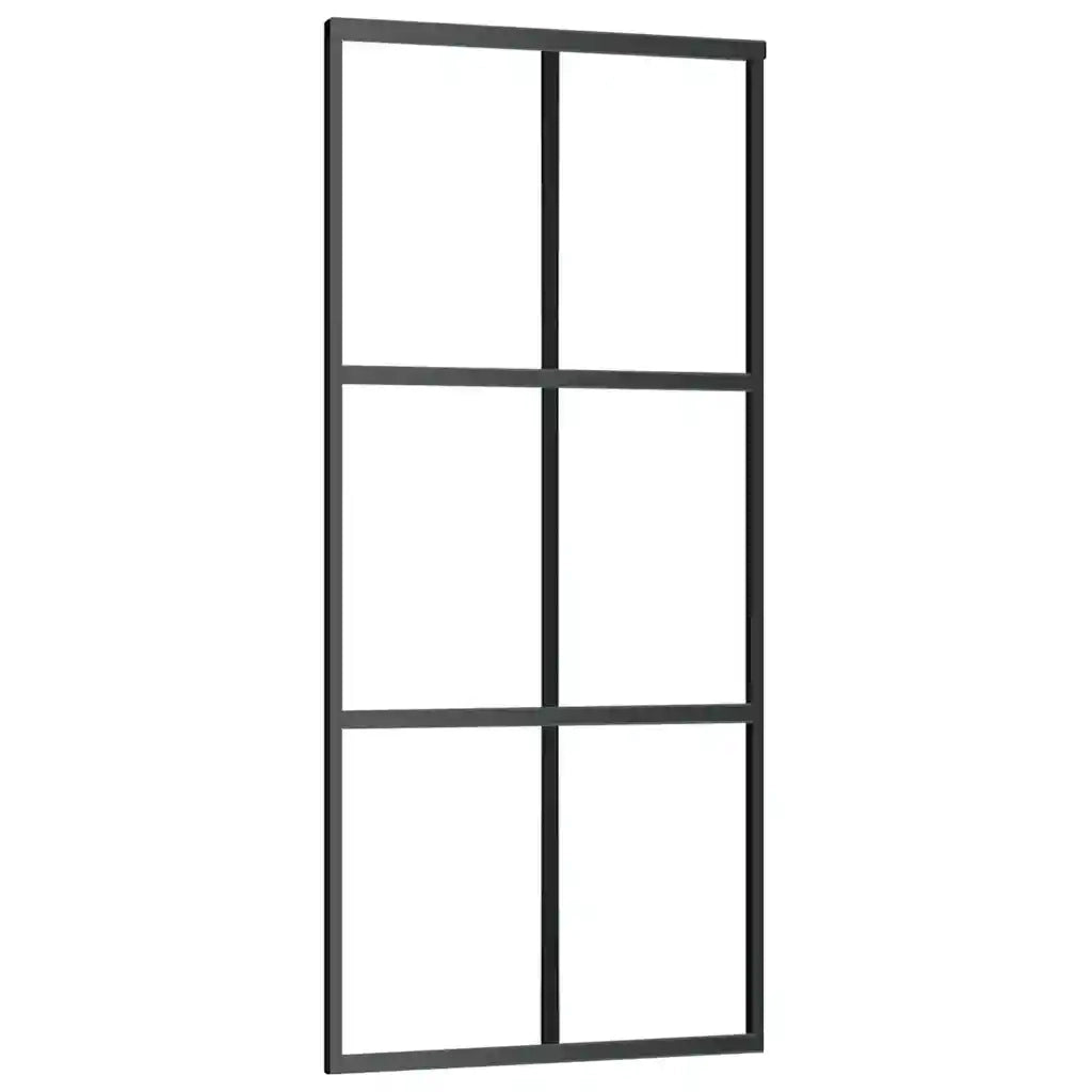 Porta Scorrevole con Ferramenta 90x205cm Vetro ESG Alluminio