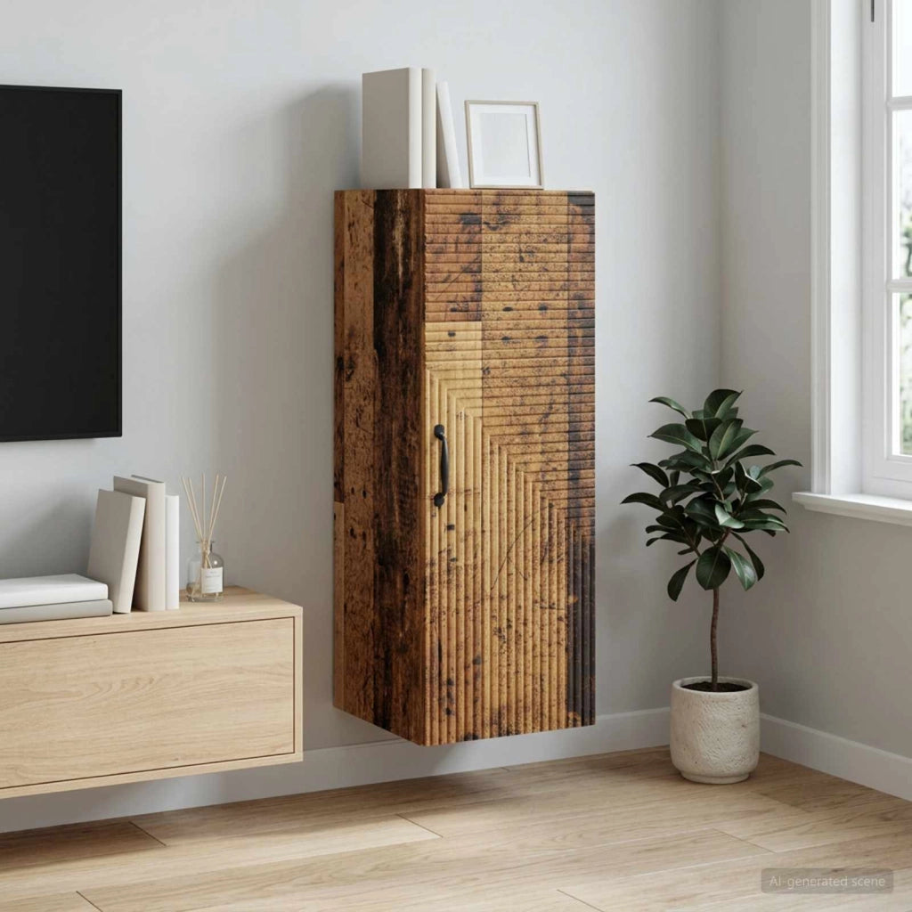 Mobiletto a muro Legno antico 33 x 34,5 x 90 cm 898593