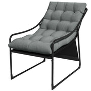 Confortevole salotto esterno rivestimento spesso robusto telaio in acciaio inox grigio e nero