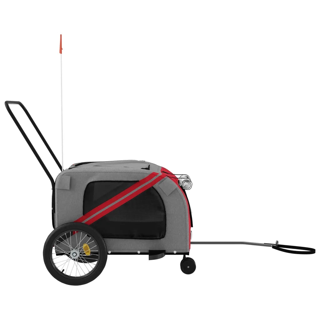 Rimorchio da Bici per Animali Rosso e Grigio Oxford e Ferro CFW2633625