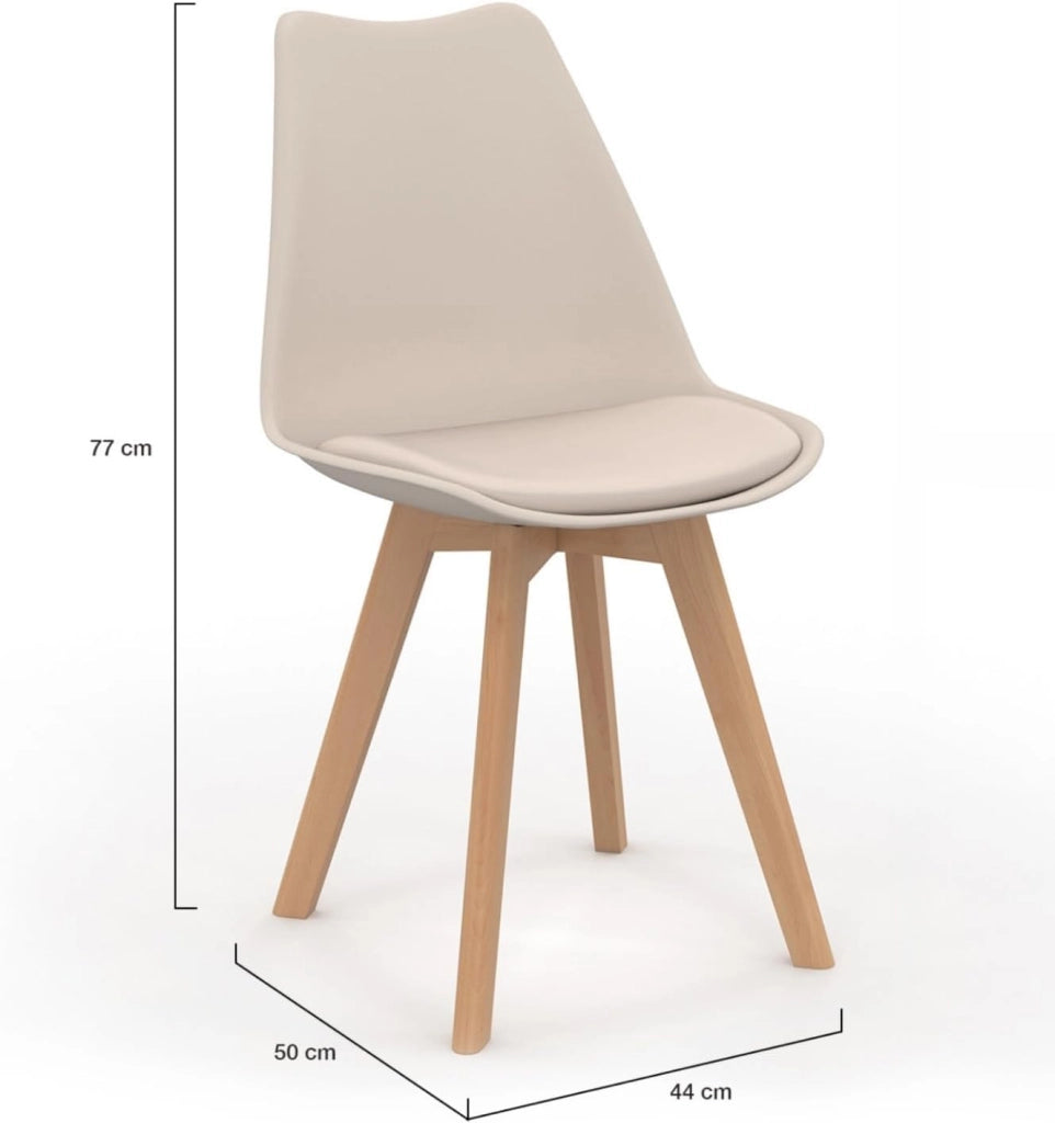 Lote de 6 sillas de comedor escandinavas SARA beige
