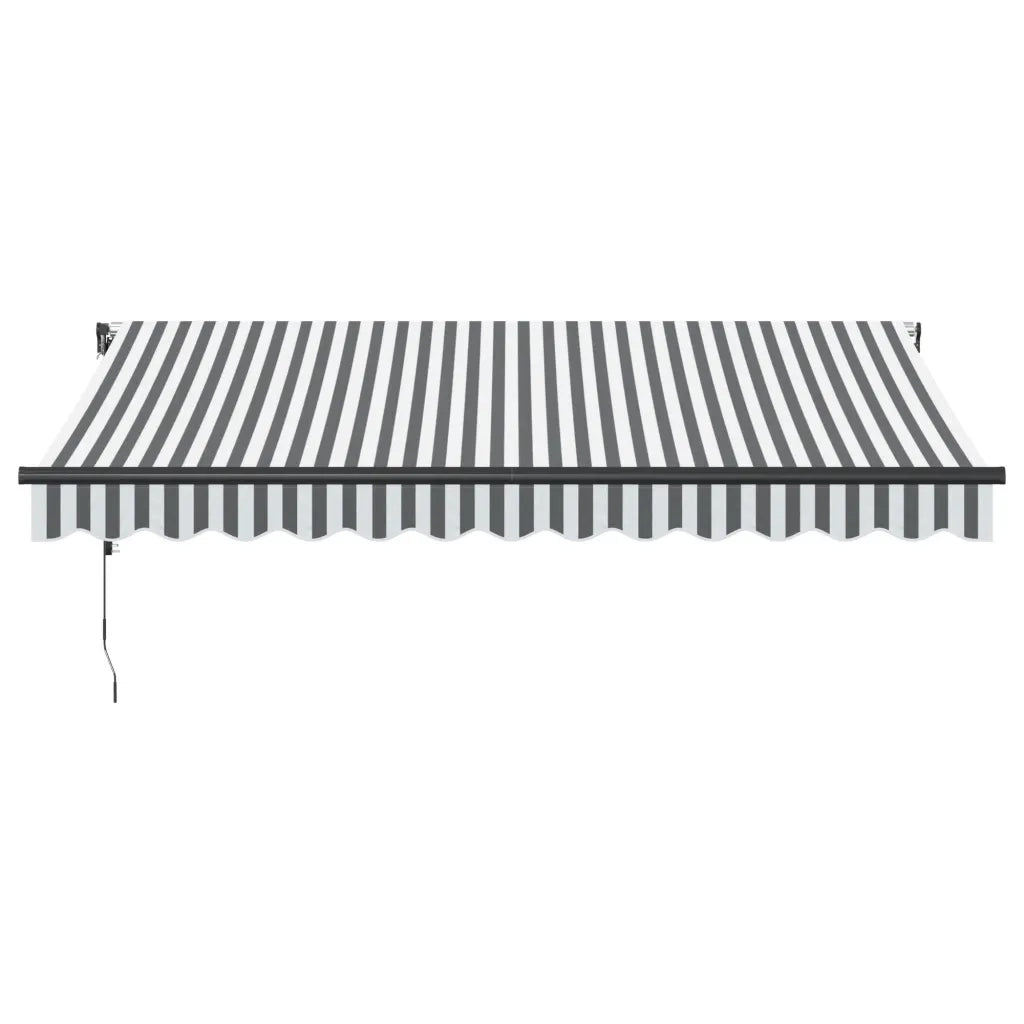 Tenda Retrattile Automatica LED Antracite e Bianco 350x250 cm 3310229