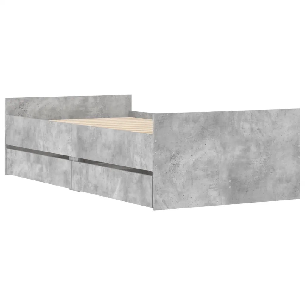 Giroletto con Cassetti Grigio Cemento 75x190 cm Small Single 3207388
