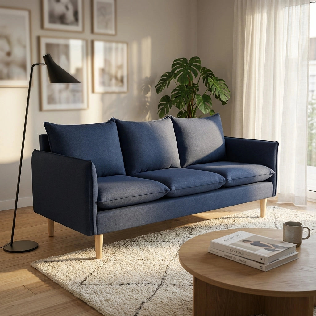 Divano 3 posti stile scandinavo in Tessuto cm 188x82x84 - LEO