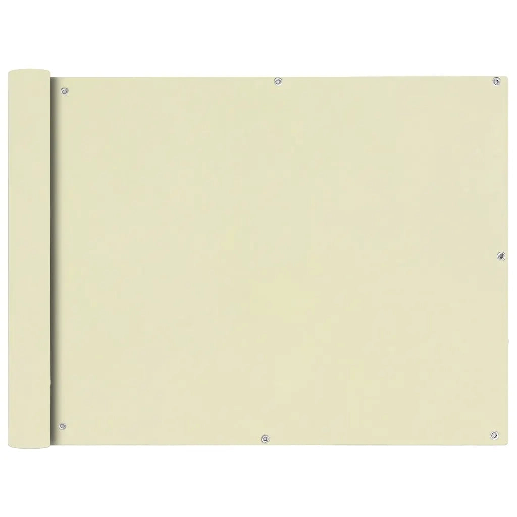 Paravento da Balcone in Tessuto Oxford 90x600 cm Crema 42339