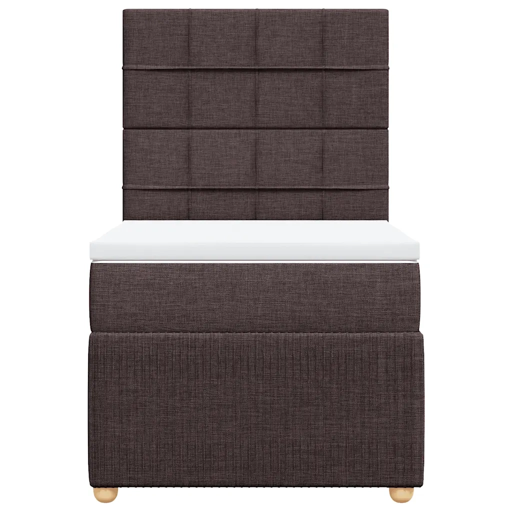 Giroletto a Molle con Materasso Marrone Scuro 90x200 cm Tessuto