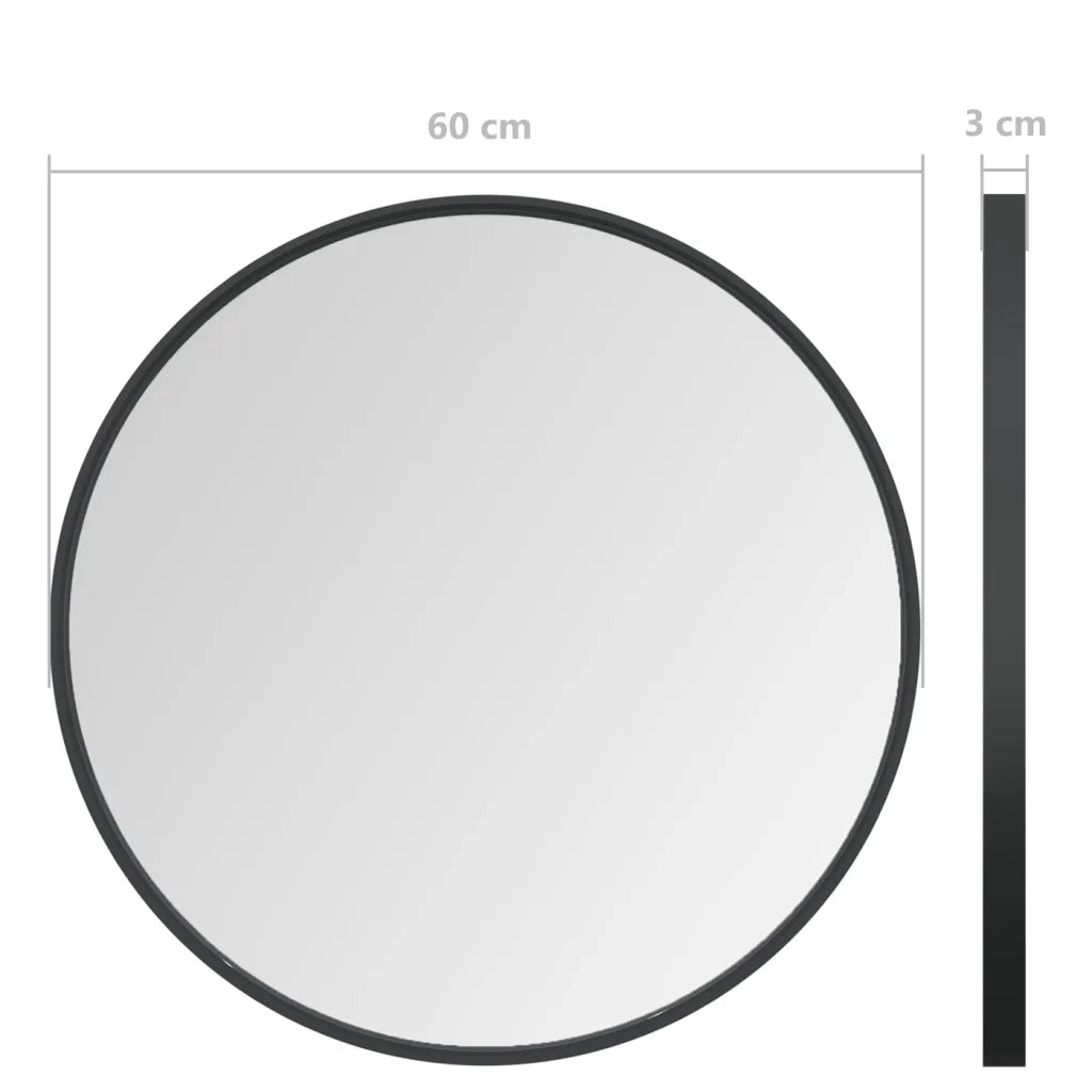 Specchio da Parete Nero 60 cm 322295