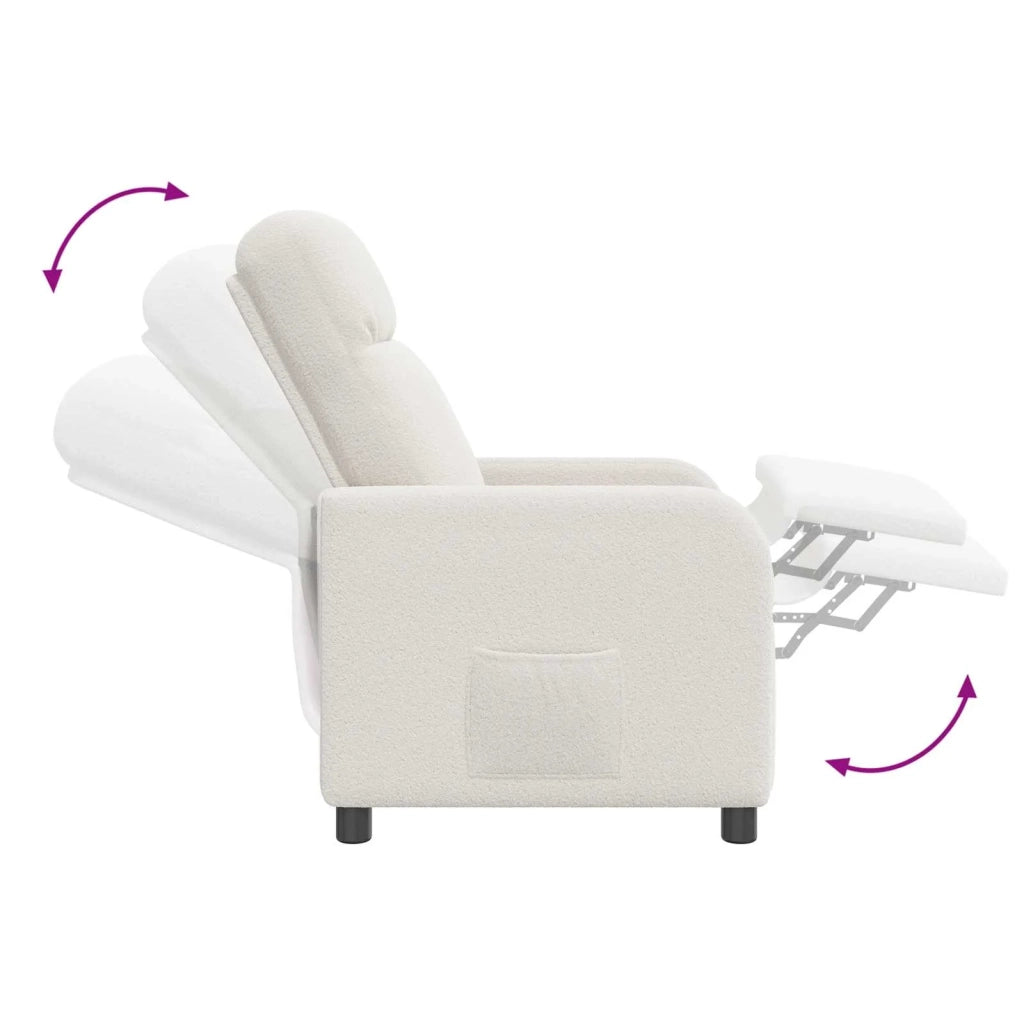 Divano Sedia-Poltrona reclinabile Crema Boucl¨¦