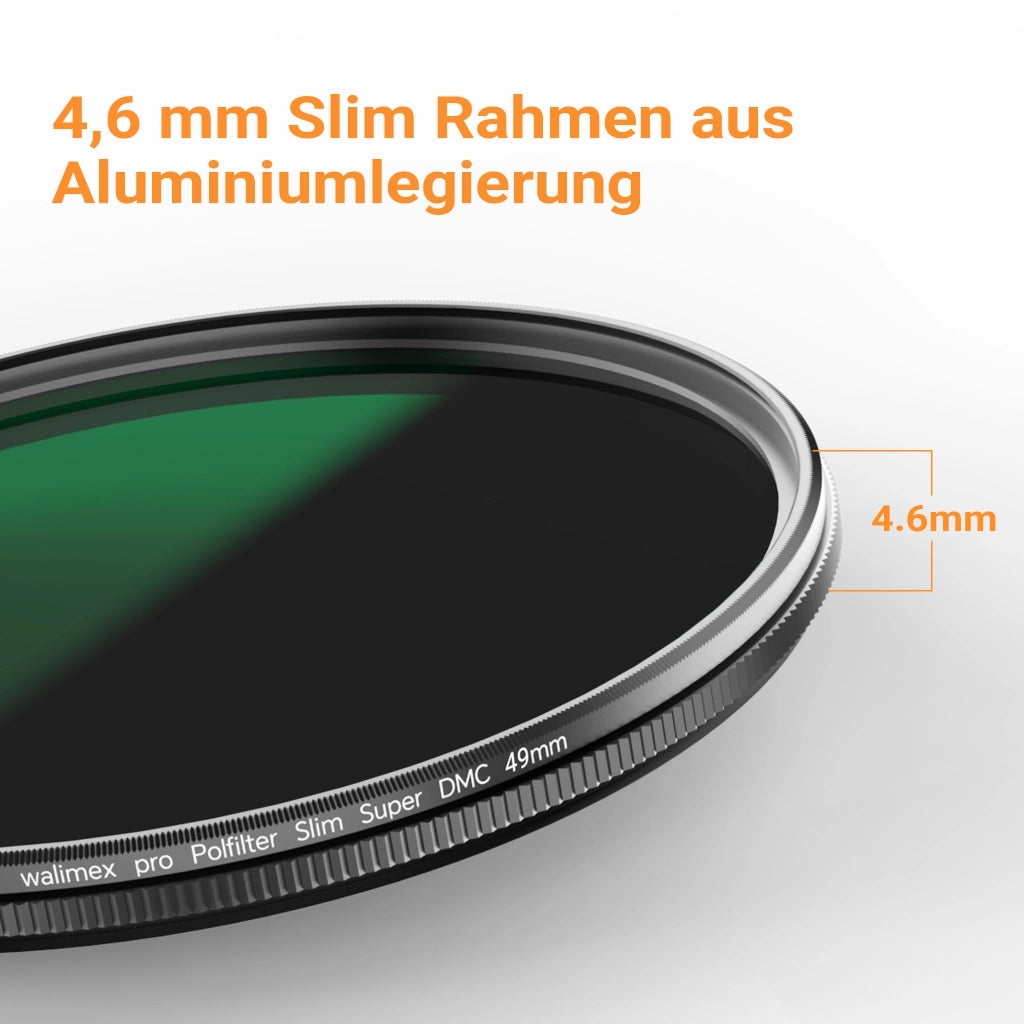 Filtro polarizzatore circolare Slim Super DMC 52 mm, rivestimento a 18 strati, CPL con montatura slim 4,6 mm, per obiettivo macchina fotografica, riduce i riflessi e intensifica i colori