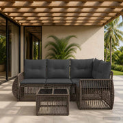 Set Divano da Giardino 5 pz Grigio e Grigio Scuro polyrattan 3435413
