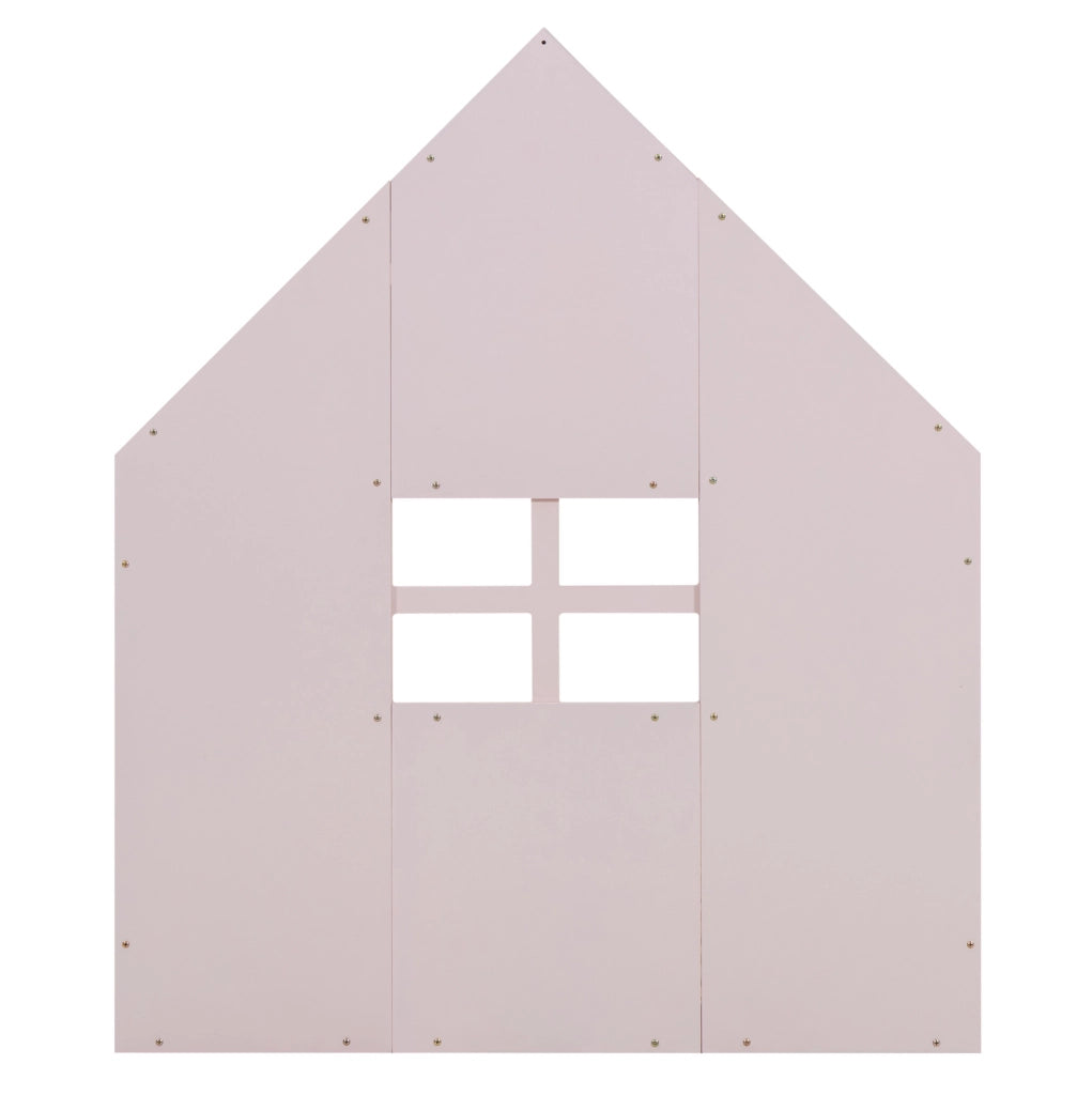 Letto per bambini a casetta rosa 90 x 200 cm in pino e MDF