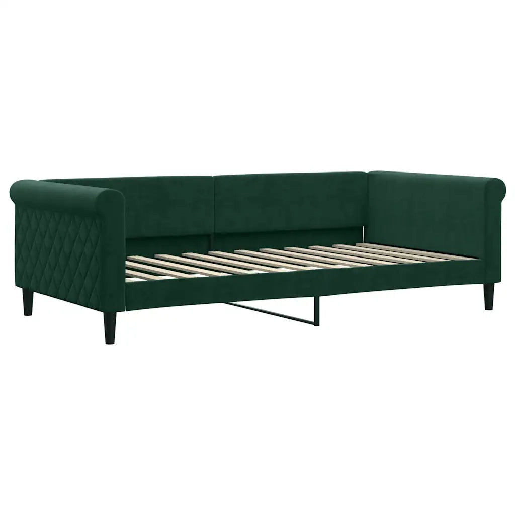 Letto da Giorno Verde Scuro 100x200 cm in Velluto