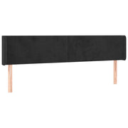 Testiera | Testata ad Orecchio Nera 203x16x78/88 cm in Velluto