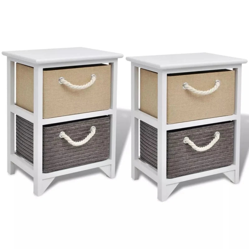 Comodino cassettiera mobili per camera da letto 2 pezzi legno 1402074