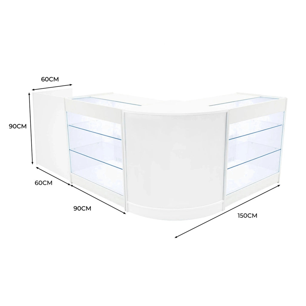 Set Banconi LED Bianco Aries K900 CM60 TB60 Vetrina Negozio con Serratura