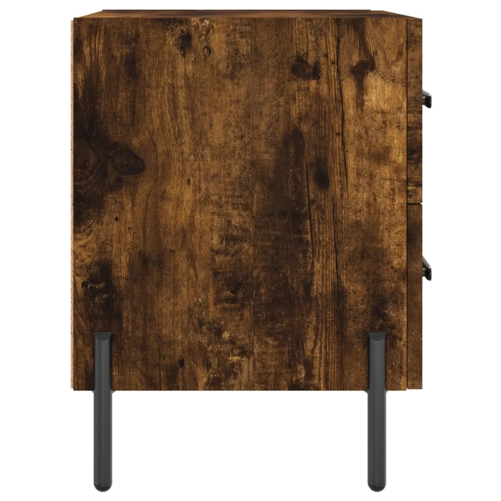 Comodini 2 pz-Set di 2 Tavolino da notte Rovere Fumo 40x35x47,5 cm in Legno Multistrato 579899
