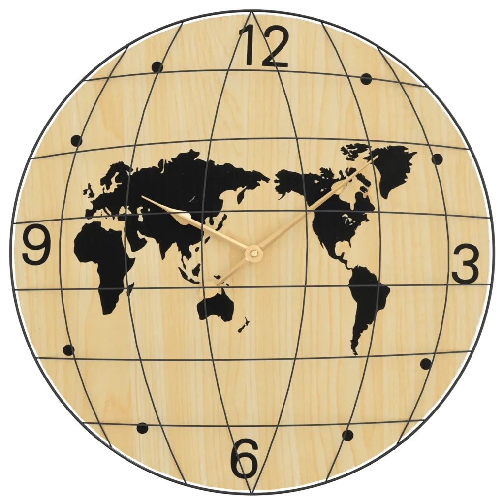 Orologio a Parete Giallo e Nero ?50 cm in Legno Multistrato CFW9345623