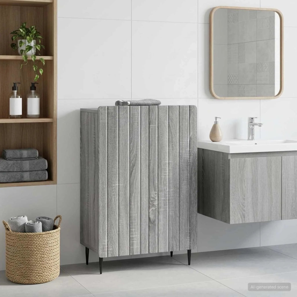 Mobiletto da Bagno ZWOLLE Sonoma grigio 59,5 x 31 x 79,5 cm 896401