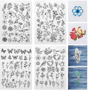 Disegni per cucito acqua-resistenti - 118 motivi - Cucito autofibroso - Progetti DIY - Esercizi di cucito - Tessuto non tessuto - Disegni per cucito