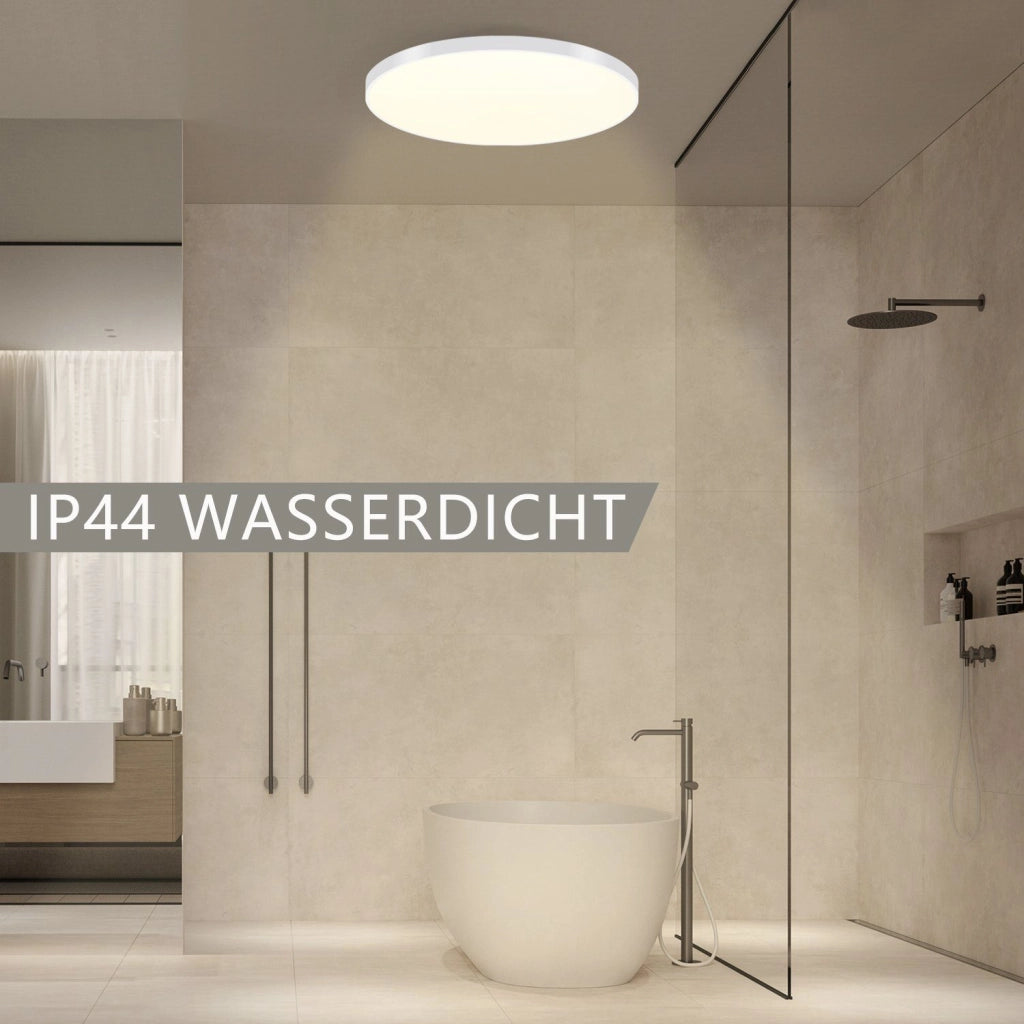 ZMH Lampada da soffitto plafoniera LED bianca IP44 37 cm per interni
