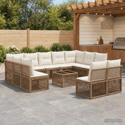 Set Divano da Giardino 12 pcs Beige polyrattan 3434379