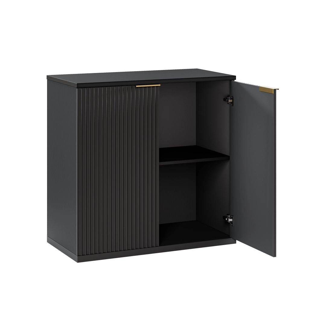 Credenza Multiuso ¨C Xylo ¨C Legno Chiaro, Nero, 60x30x70 cm