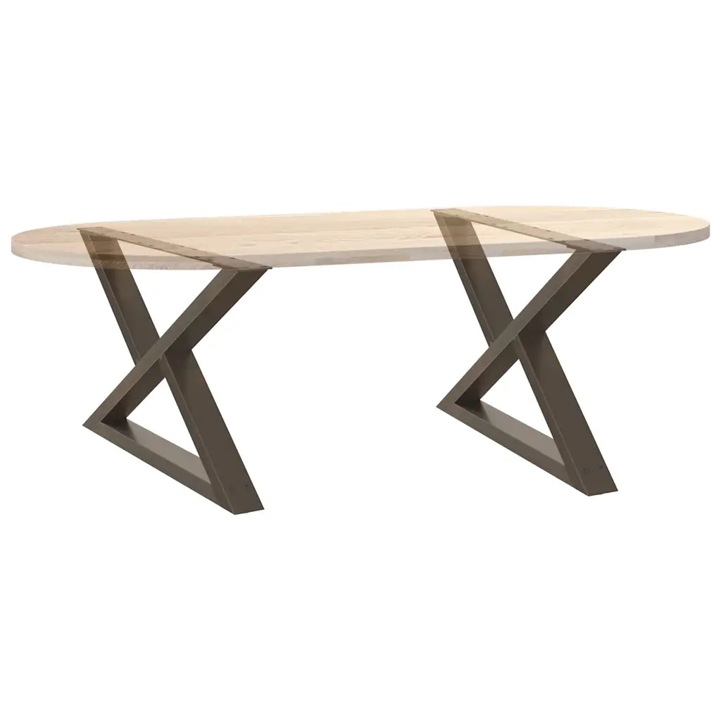 Gambe per Tavolino da CaffÃ¨ 2 pz in Acciaio Naturale 70x(42-43,3) cm Acciaio