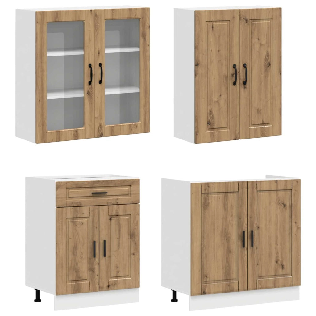 Unità Cucina PORTO 8 pz Rovere Artigianale Legno ingegnerizzato 3438496