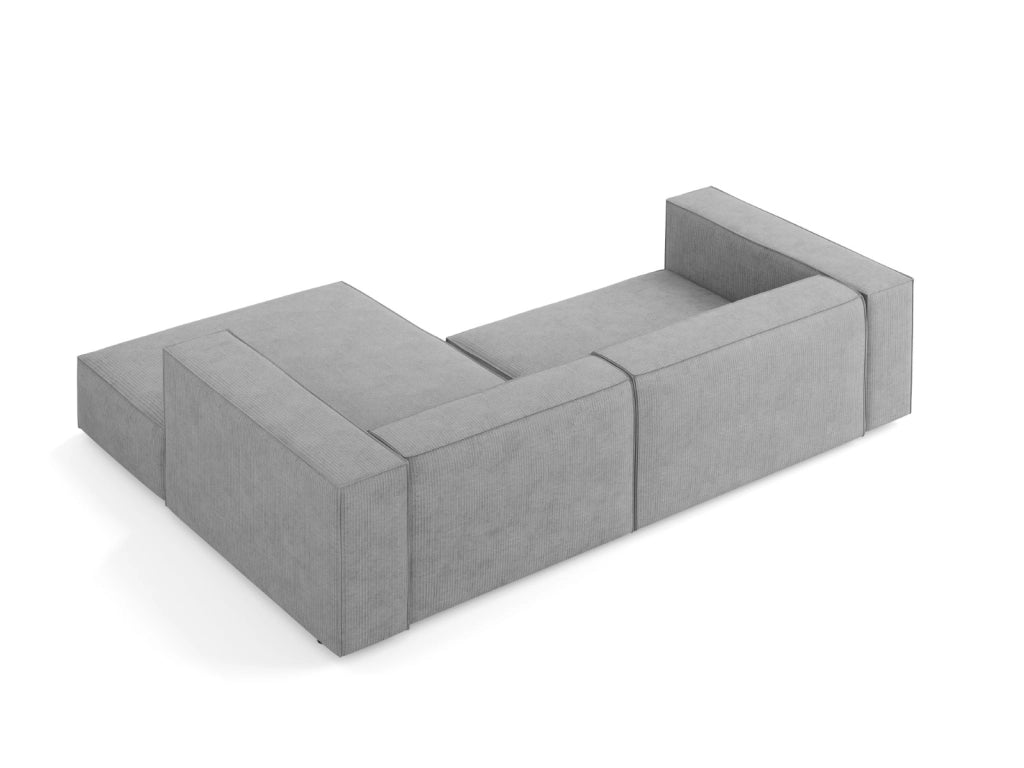 Cosmopolitan Design - Divano angolare destro "Arendal" 3 posti in ciniglia con effetto a coste grigio scuro 