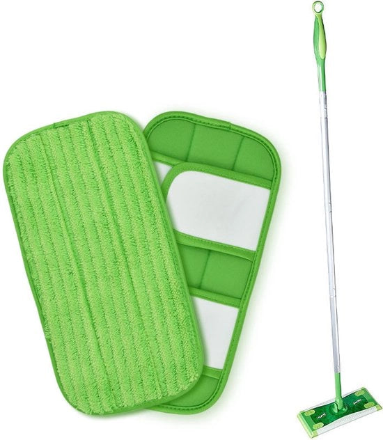 Adatto per asciugamano per spazzola Swiffer Sweeper per uso umido e asciutto, copertura 12 pollici, accessori per spazzola, verde, 4 pezzi.