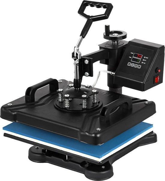 Impostatrice di calore 5 in 1 - Set completo - Stampa su abbigliamento - 38x30cm - Impostatrice di calore - Regolazione di temperatura digitale e precisa - Impostatrice di transfer - Impostatrice di calore - Drukpers -