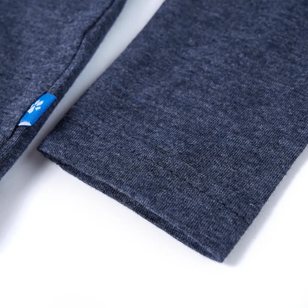 Maglietta da Bambino Maniche Lunghe Blu Scuro Mélange 128 12942