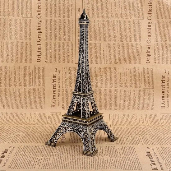 Decorazione - Versatil Bronzato Torre Eiffel Architettonica Vintage Modello - Parisiana Statua - Materiale - 25 cm