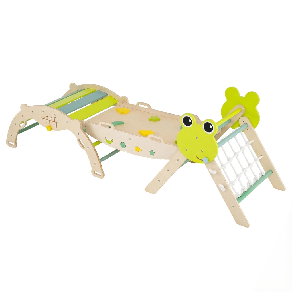 Set di arrampicata a triangolo giungla pieghevole arco rampa scalatore-Gioco montessori blocchi labirinto per neonati bambini arrampicata