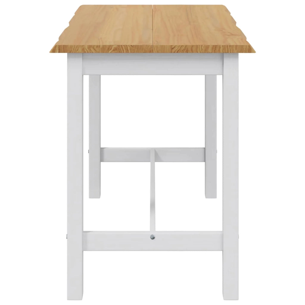 VidaXL Tavolo Alto EKAI Bianco 112 x 70 x 91 cm Legno Massello di Pino 42037014