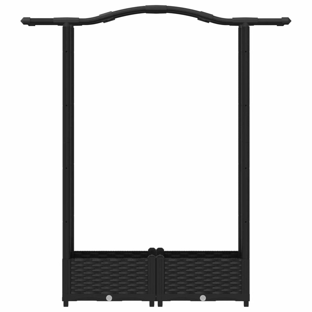 Letto Rialzato con Griglia e Tetto Nero 124 x 40 x 125 cm PP 42032527