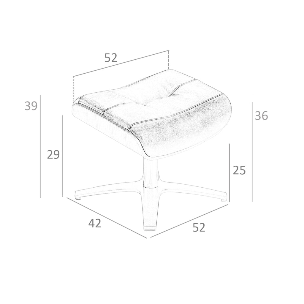 Pouf in pelle marrone cioccolato