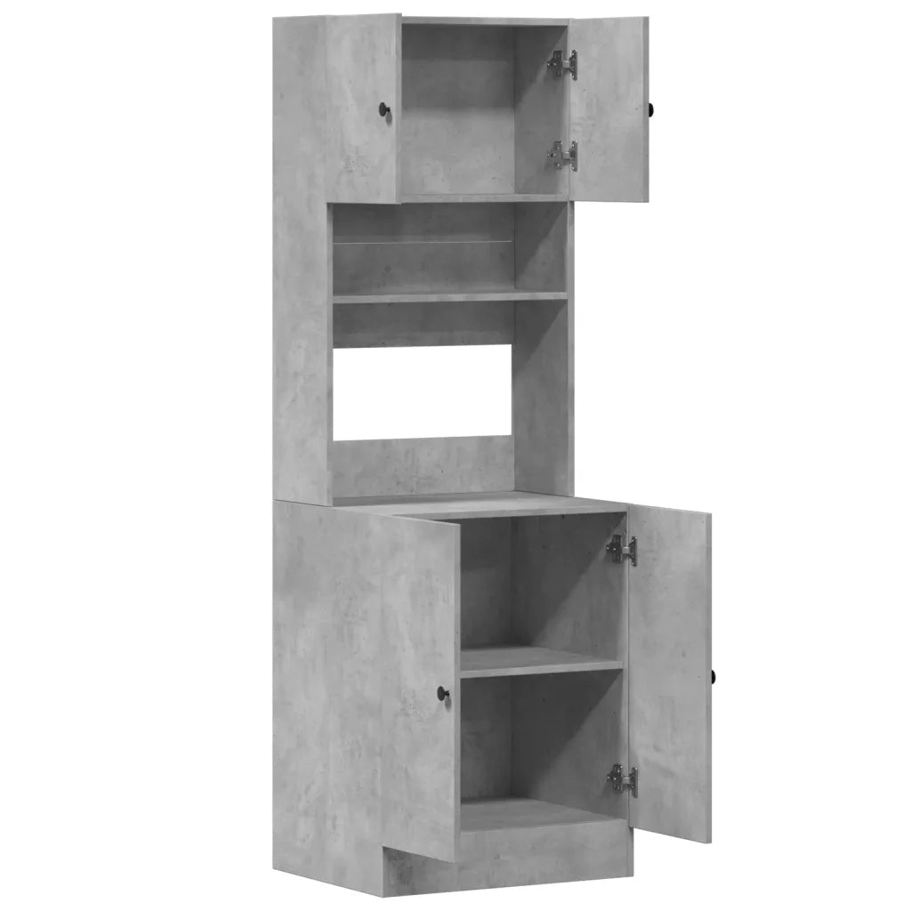 Mobile da cucina-Armadio da cucina Grigio 60x50x180 cm in Legno Multistrato