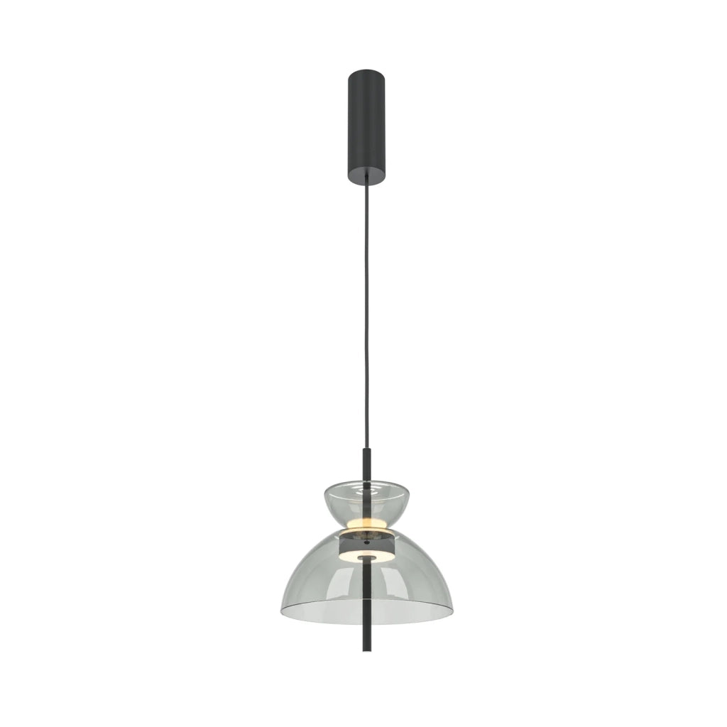Maytoni Lampadario moderno Bangkok 1 luce LED integrato nero metallo vetro