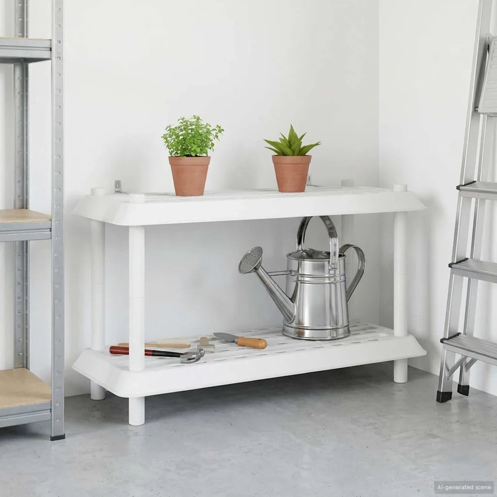 Unità di scaffalatura 2 livelli 100 x 40 x 55,5 cm PP Bianco 8011742